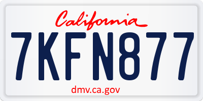 CA license plate 7KFN877