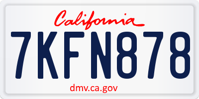 CA license plate 7KFN878