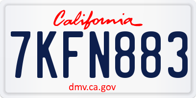 CA license plate 7KFN883