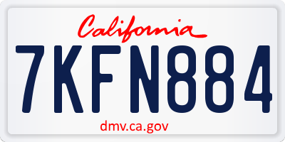CA license plate 7KFN884