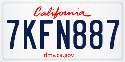 CA license plate 7KFN887