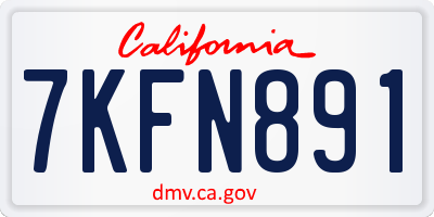 CA license plate 7KFN891