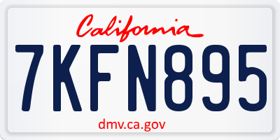 CA license plate 7KFN895