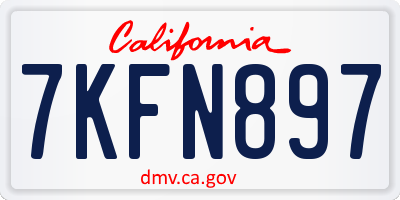 CA license plate 7KFN897