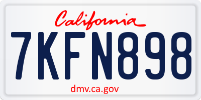CA license plate 7KFN898