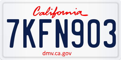 CA license plate 7KFN903