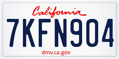 CA license plate 7KFN904