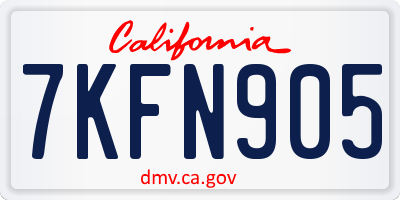 CA license plate 7KFN905
