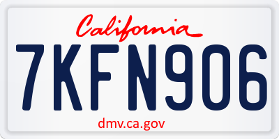 CA license plate 7KFN906
