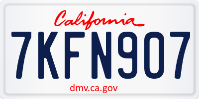 CA license plate 7KFN907