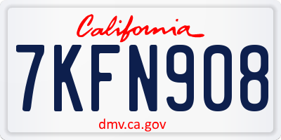 CA license plate 7KFN908
