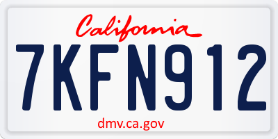 CA license plate 7KFN912