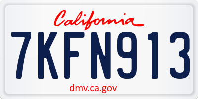 CA license plate 7KFN913