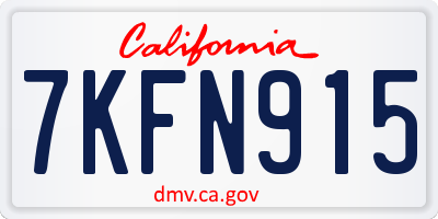 CA license plate 7KFN915