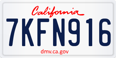 CA license plate 7KFN916