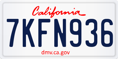 CA license plate 7KFN936