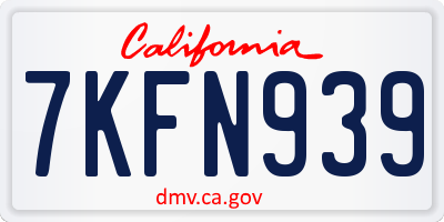 CA license plate 7KFN939