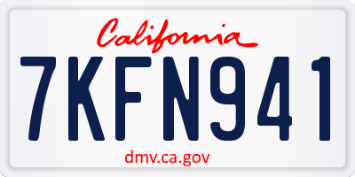 CA license plate 7KFN941