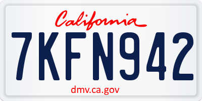 CA license plate 7KFN942