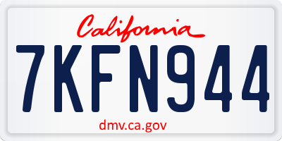 CA license plate 7KFN944