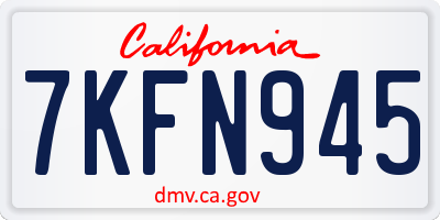 CA license plate 7KFN945
