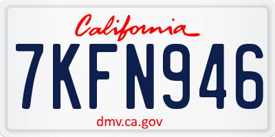 CA license plate 7KFN946