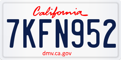 CA license plate 7KFN952