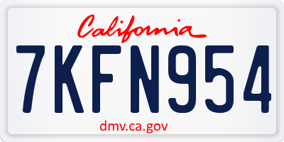 CA license plate 7KFN954
