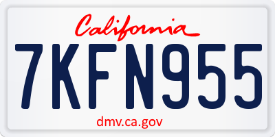 CA license plate 7KFN955