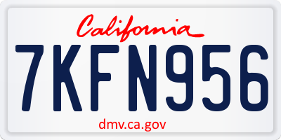 CA license plate 7KFN956