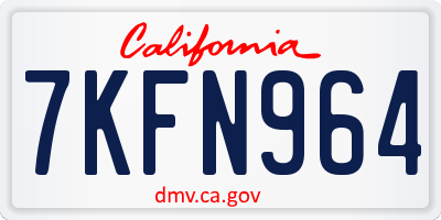 CA license plate 7KFN964