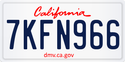 CA license plate 7KFN966