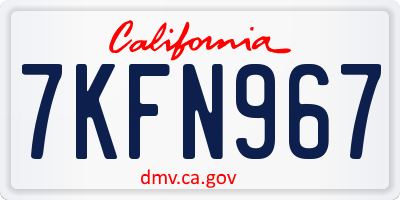 CA license plate 7KFN967