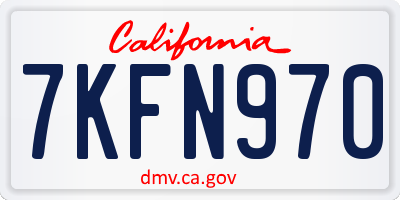 CA license plate 7KFN970