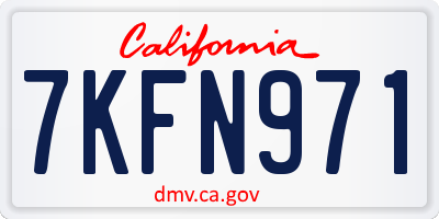 CA license plate 7KFN971