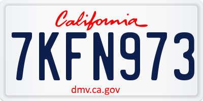 CA license plate 7KFN973