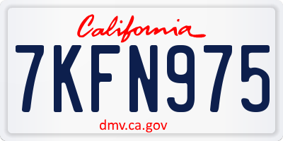 CA license plate 7KFN975