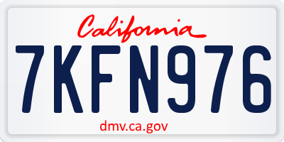 CA license plate 7KFN976