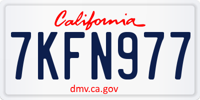 CA license plate 7KFN977