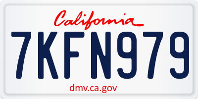 CA license plate 7KFN979