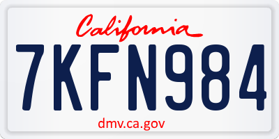 CA license plate 7KFN984
