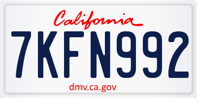 CA license plate 7KFN992
