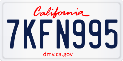 CA license plate 7KFN995