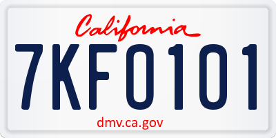 CA license plate 7KFO101