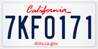 CA license plate 7KFO171