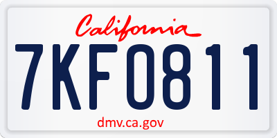 CA license plate 7KFO811