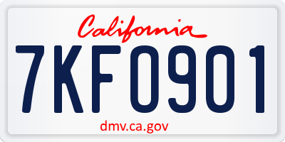CA license plate 7KFO901