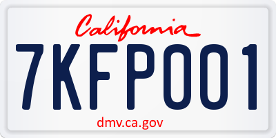CA license plate 7KFP001