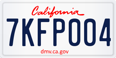 CA license plate 7KFP004