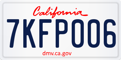 CA license plate 7KFP006